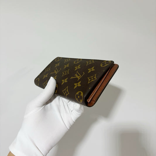 Louis Vuitton Monogram Long Wallet - Brown Canvas with Hot Stamp / Monogram (Brand New)