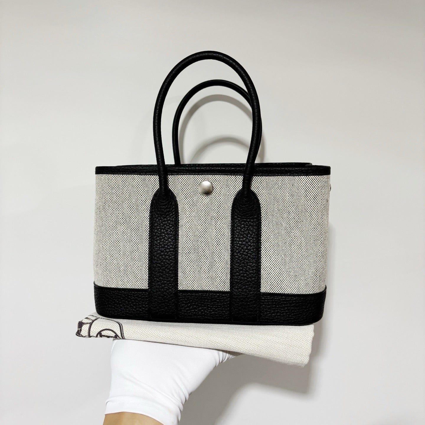 Hermès Garden Party Mini Bag - Black & White "Panda" Colorway