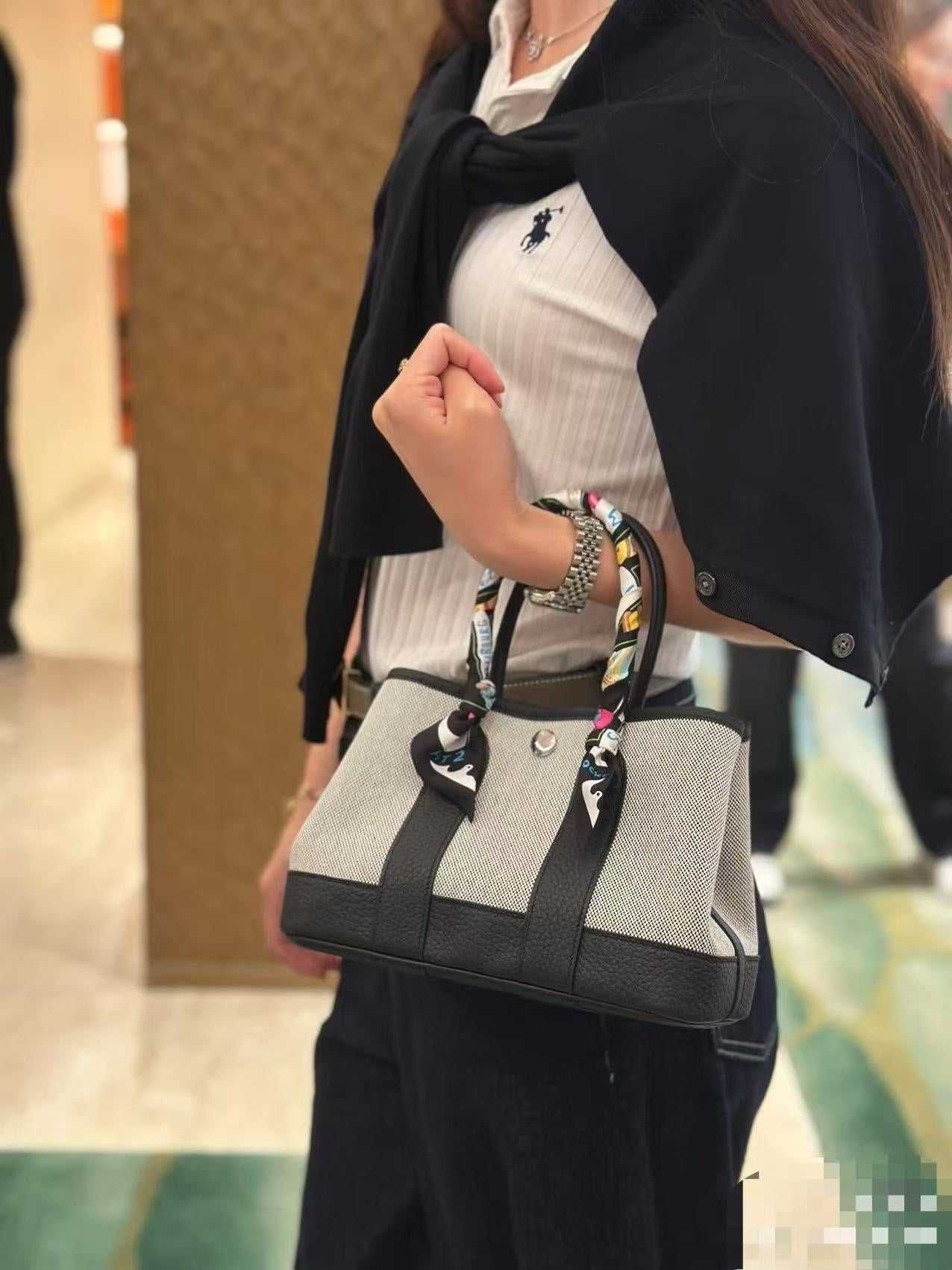 Hermès Garden Party Mini Bag - Black & White "Panda" Colorway