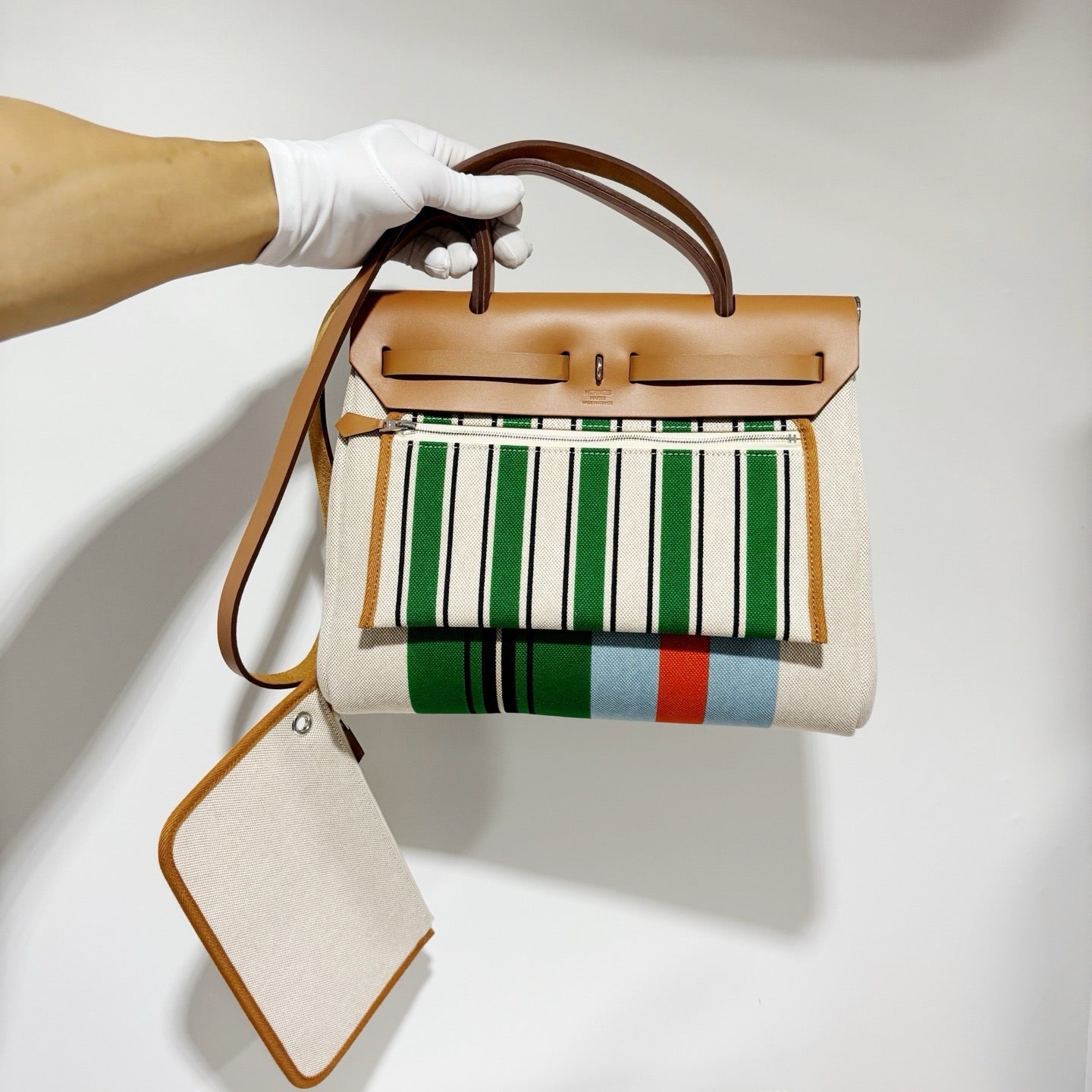 Hermès Herbag Zip 31 - H Plume Canvas & Hunter Leather (Silver HW, Stamp W / June 2026 Receipt)
