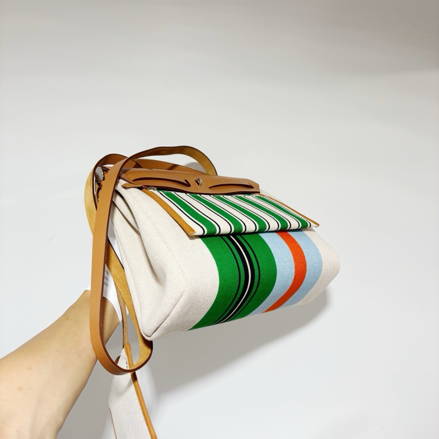 Hermès Herbag Zip 31 - H Plume Canvas & Hunter Leather (Silver HW, Stamp W / June 2026 Receipt)