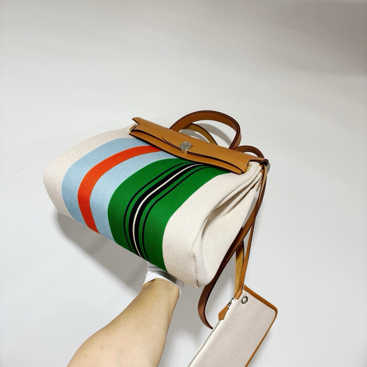 Hermès Herbag Zip 31 - H Plume Canvas & Hunter Leather (Silver HW, Stamp W / June 2026 Receipt)