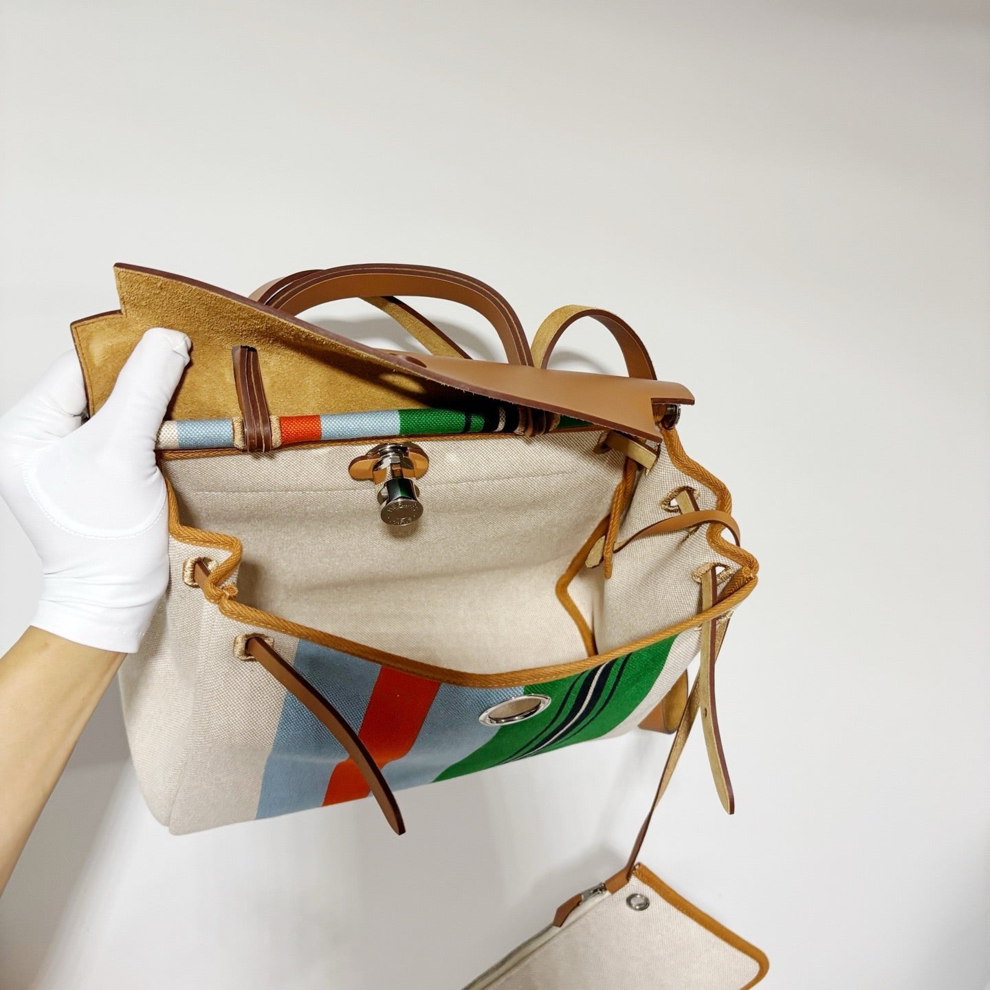 Hermès Herbag Zip 31 - H Plume Canvas & Hunter Leather (Silver HW, Stamp W / June 2026 Receipt)
