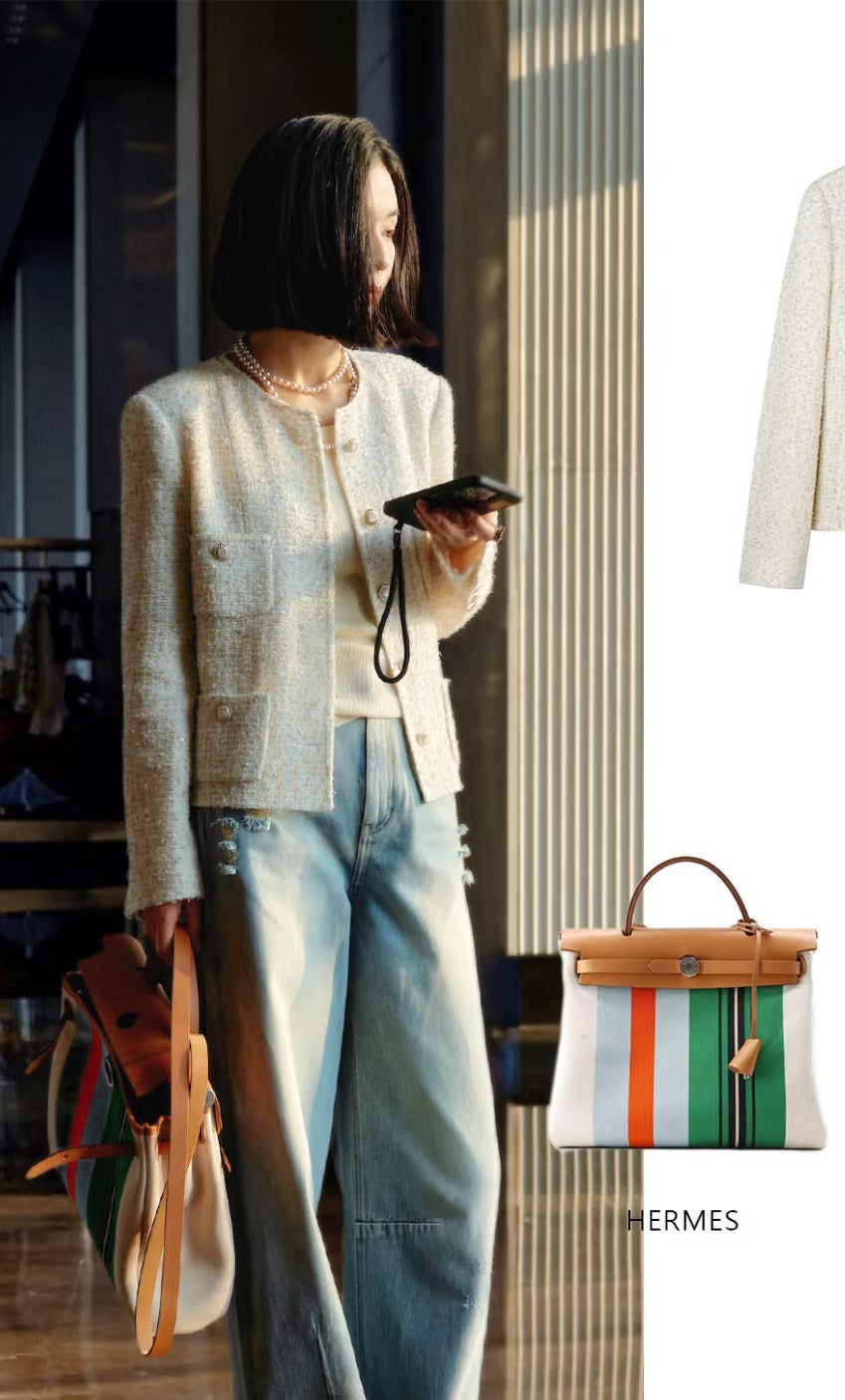 Hermès Herbag Zip 31 - H Plume Canvas & Hunter Leather (Silver HW, Stamp W / June 2026 Receipt)