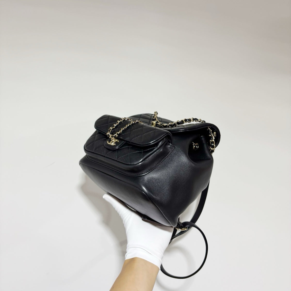 Chanel 24K Large Duma Backpack - Black Calfskin