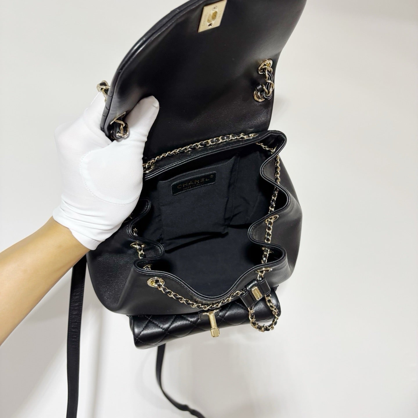 Chanel 24K Large Duma Backpack - Black Calfskin