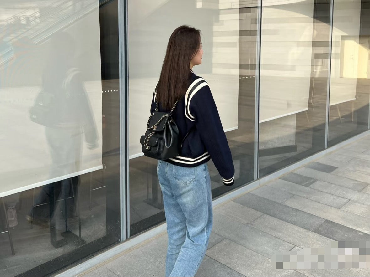 Chanel 24K Large Duma Backpack - Black Calfskin