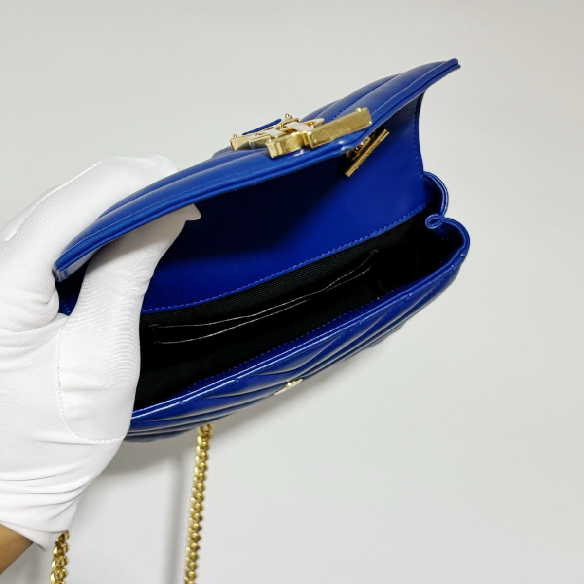Saint Laurent (YSL) Mini College Monogram Satchel - Electric Blue / Gold Hardware