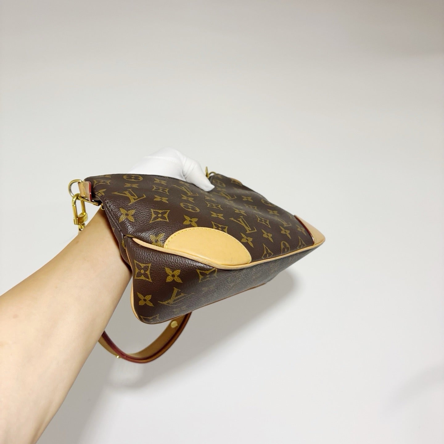 Louis Vuitton Boulogne Monogram - Yellow Leather Trim & Chain Strap (Microchip)