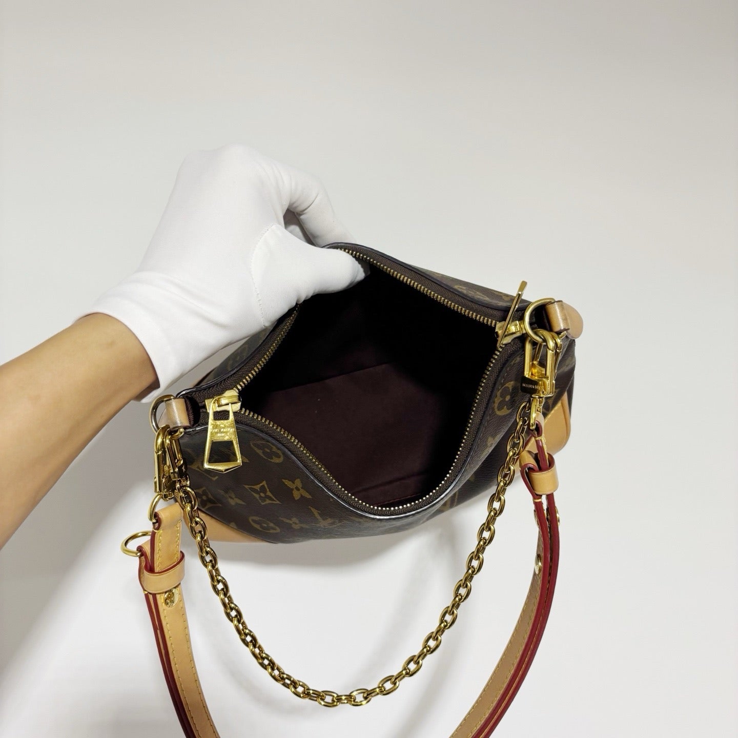 Louis Vuitton Boulogne Monogram - Yellow Leather Trim & Chain Strap (Microchip)