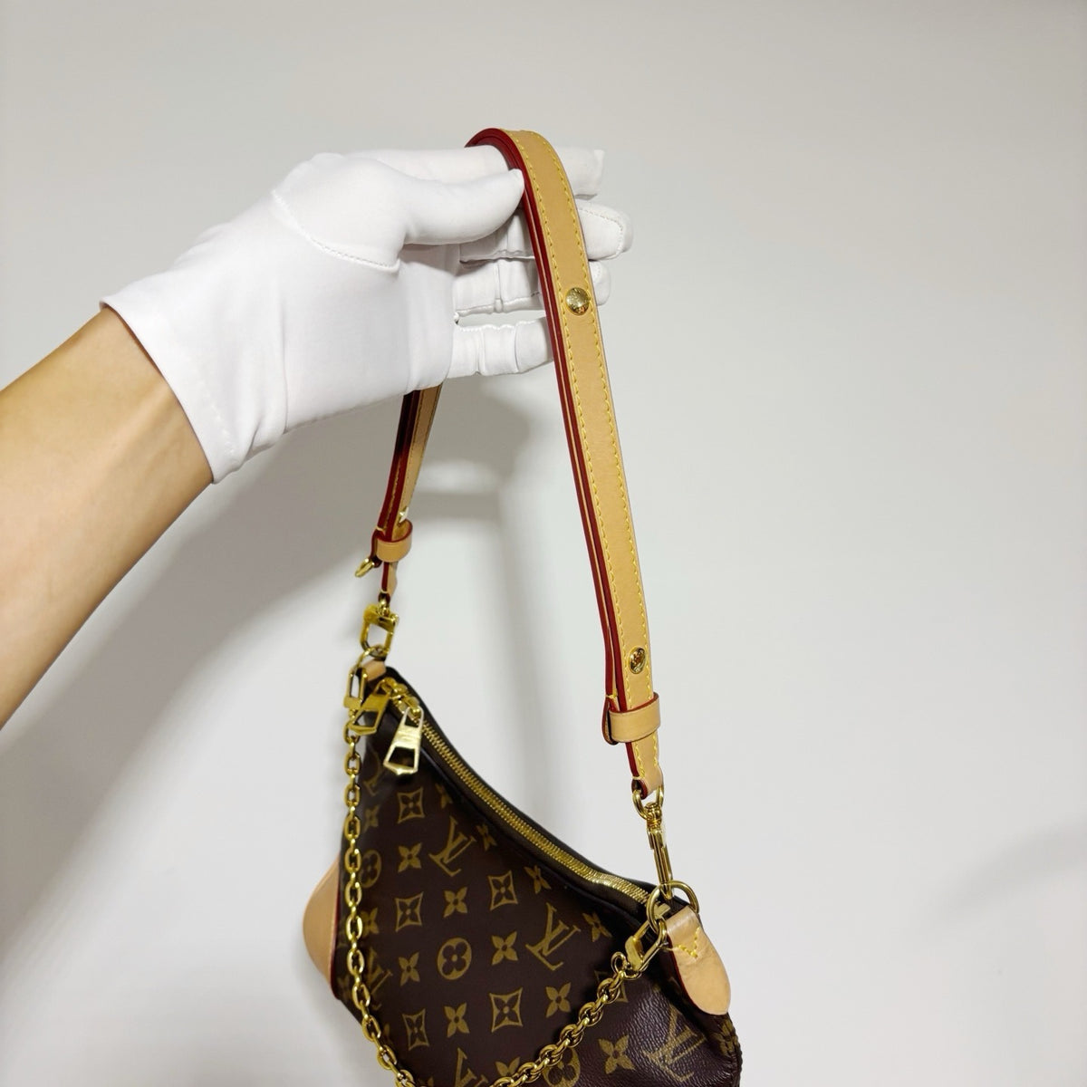 Louis Vuitton Boulogne Monogram - Yellow Leather Trim & Chain Strap (Microchip)