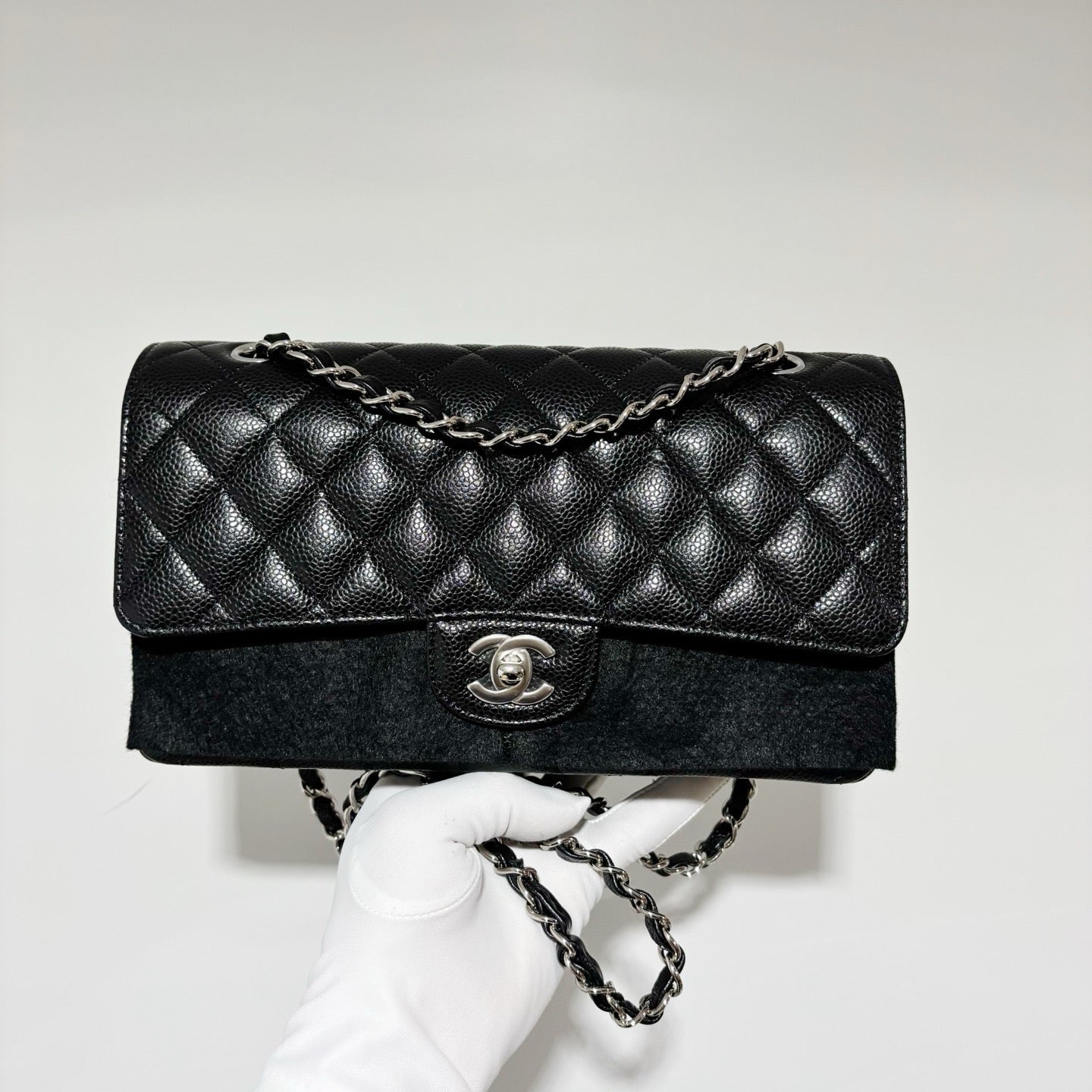 Chanel Classic Flap Medium - Black Caviar Leather with Silver Hardware (Brand New / Series 31)