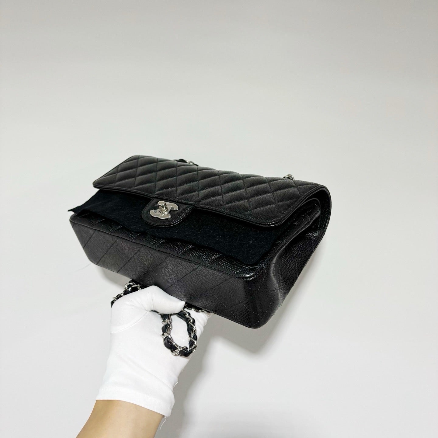 Chanel Classic Flap Medium - Black Caviar Leather with Silver Hardware (Brand New / Series 31)