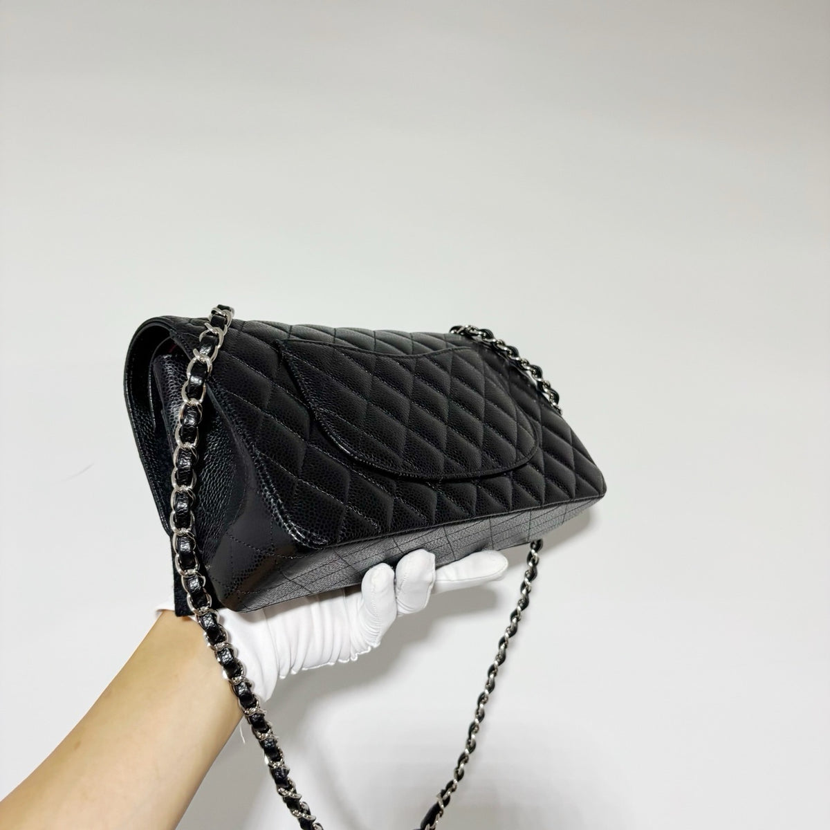 Chanel Classic Flap Medium - Black Caviar Leather with Silver Hardware (Brand New / Series 31)