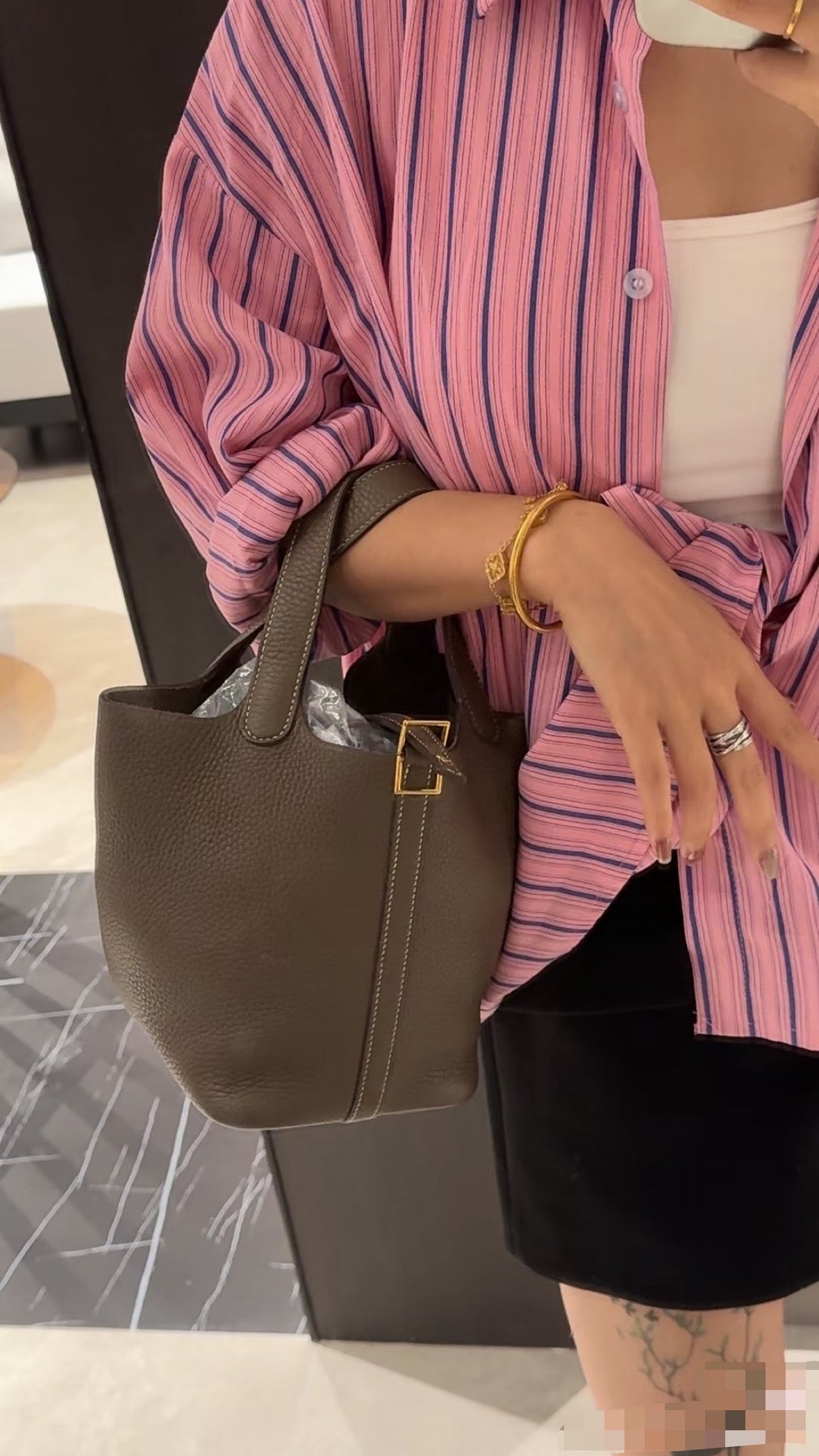 Hermès Picotin Lock 18 - Etoupe (Elephant Grey) Taurillon Clemence with Gold Hardware (U Stamp)