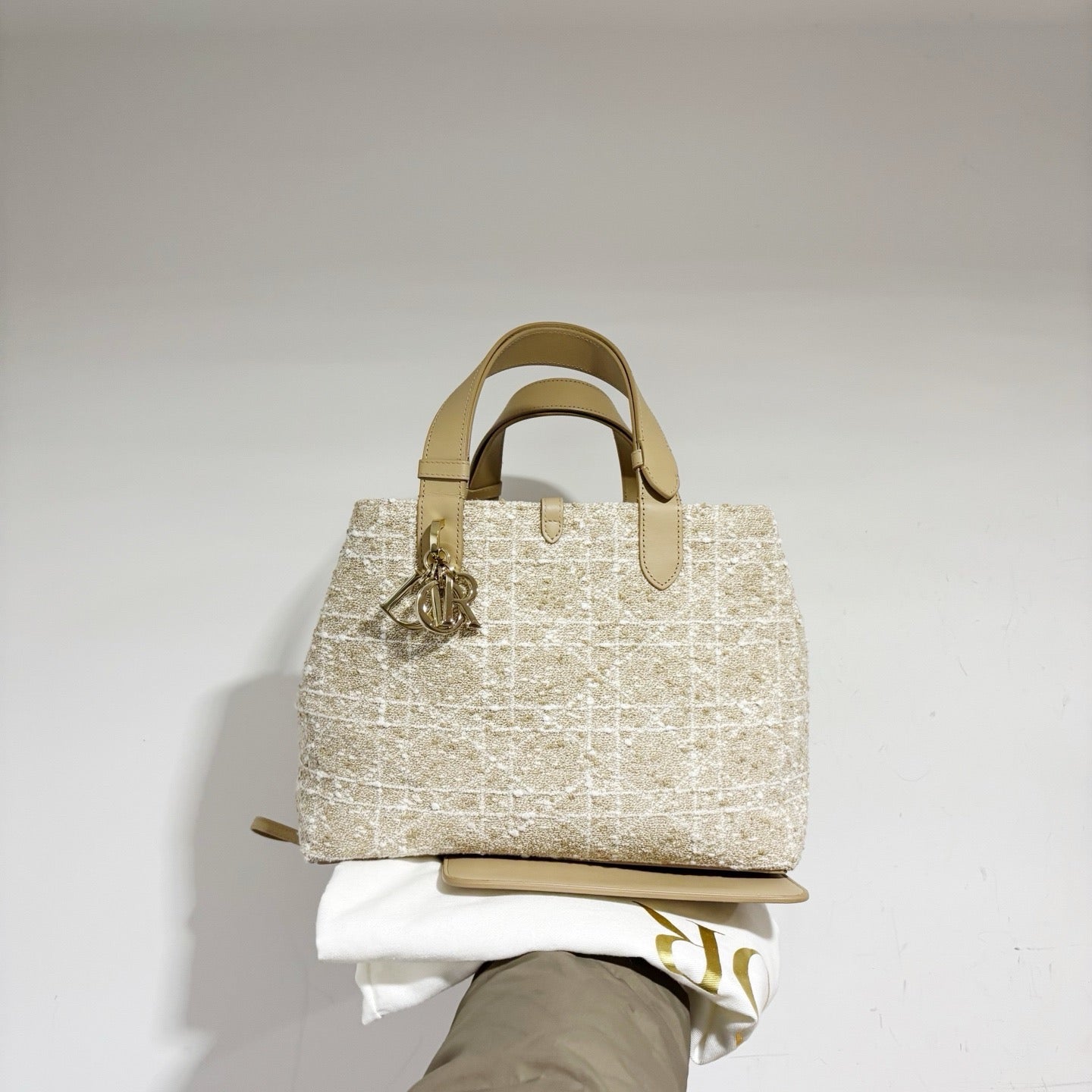 Dior Toujours Large Tote - Biscuit Tweed / Native-Inspired Limited Edition (Brand New)