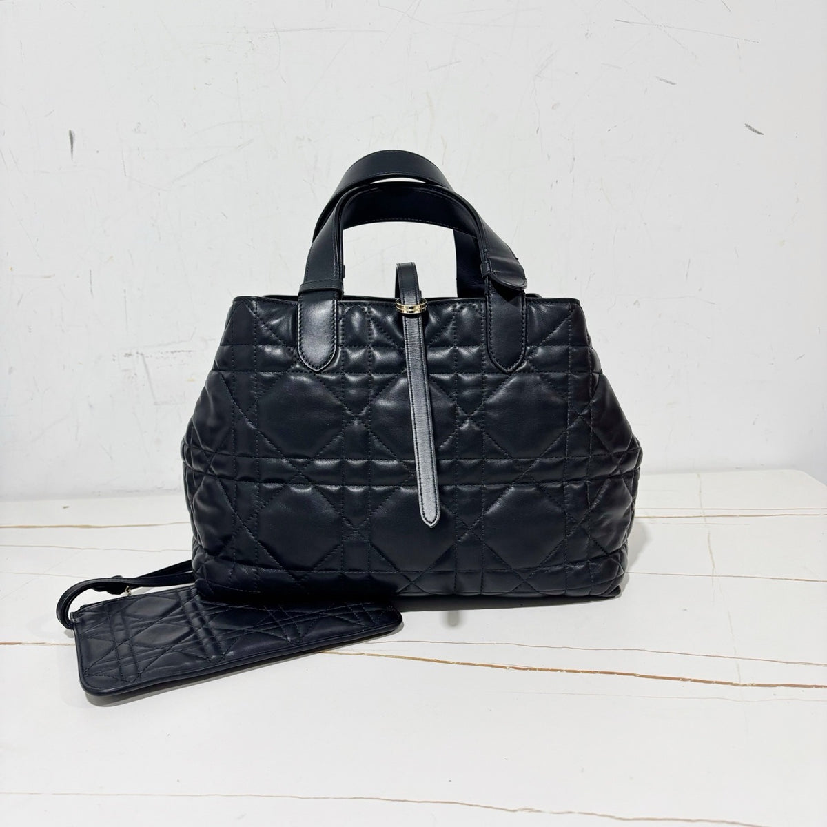 Dior Toujours Medium Tote - Black Supple Leather with Gold Hardware