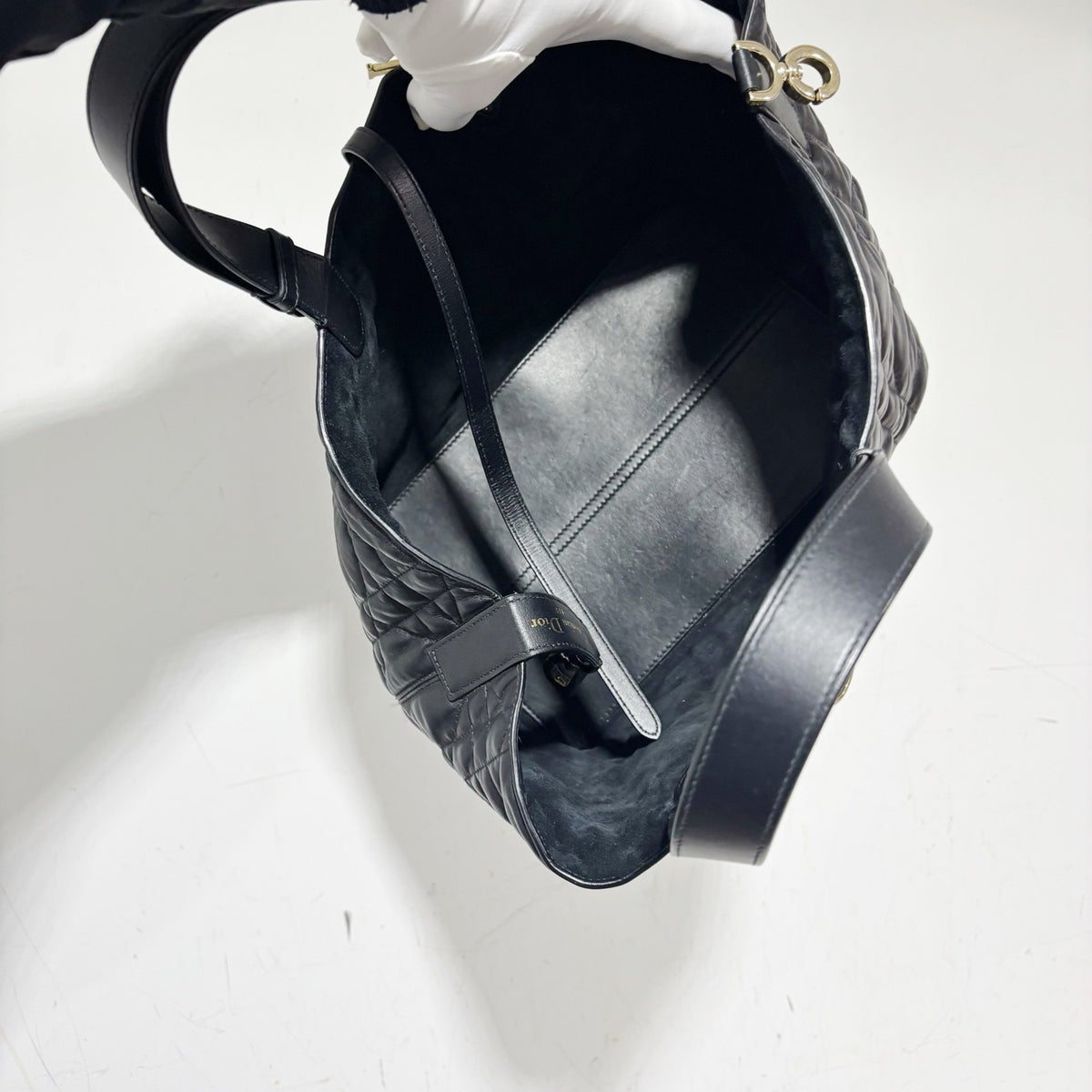 Dior Toujours Medium Tote - Black Supple Leather with Gold Hardware