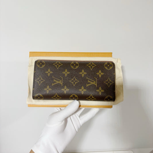 Louis Vuitton Monogram Long Wallet - Brown Canvas with Hot Stamp / Monogram (Brand New)